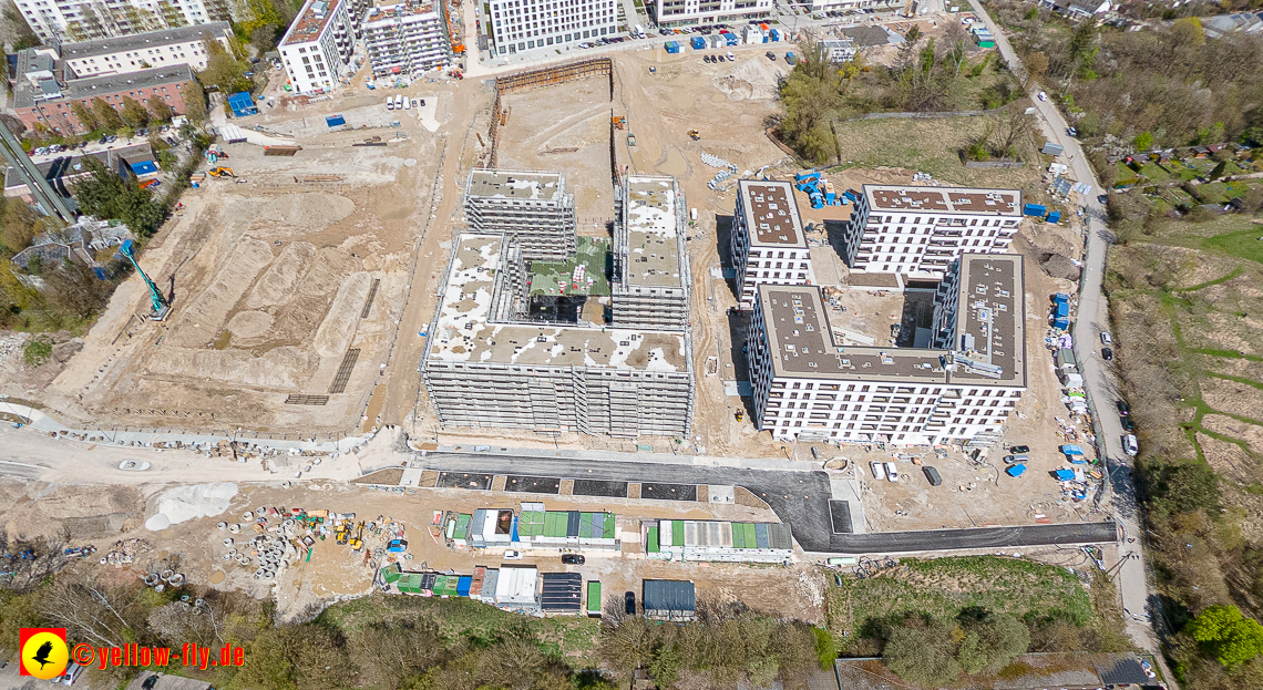 21.04.2023 - Luftbilder von der Baustelle Alexisquartier und Pandion Verde in Neuperlach